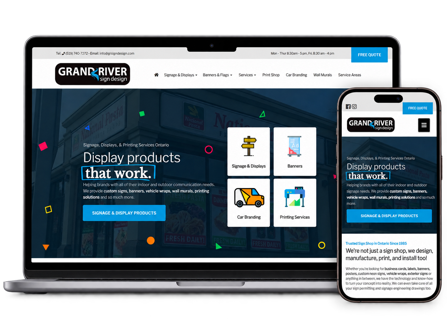Responsive business website example from the DotConnex portfolio