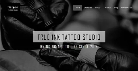 TrueInk Tattoos website design project by DotConnex