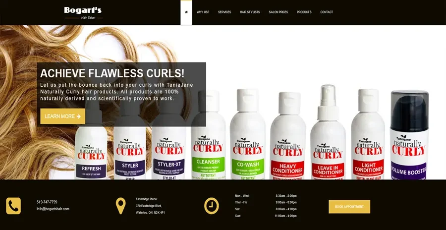Bogarts Hair Salon website project by DotConnex