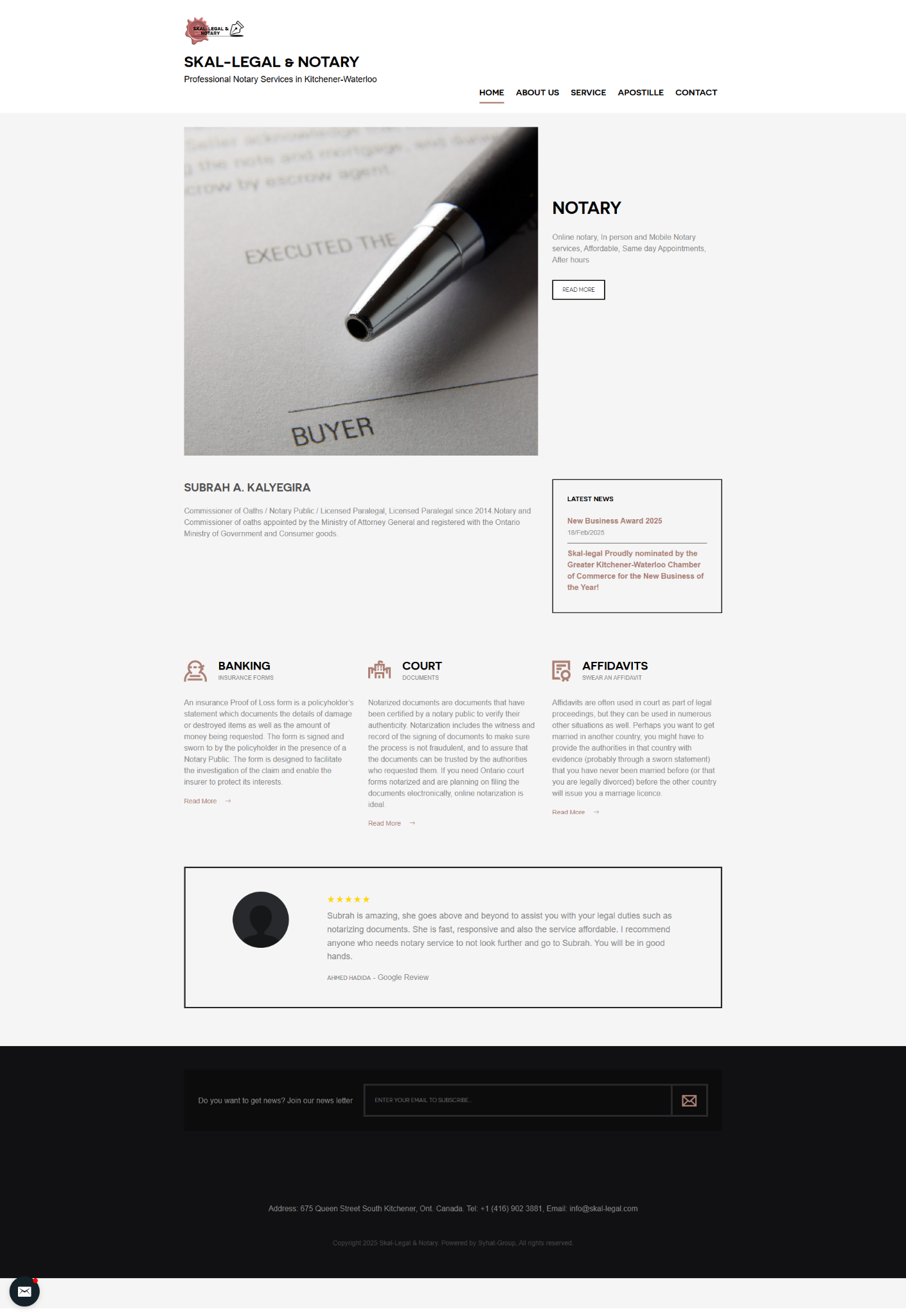 Previous Skal Legal website before the DotConnex redesign