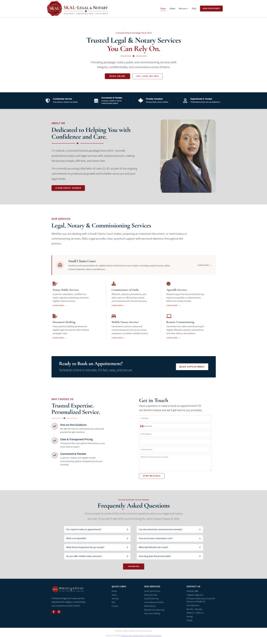 Full current Skal Legal website created by DotConnex