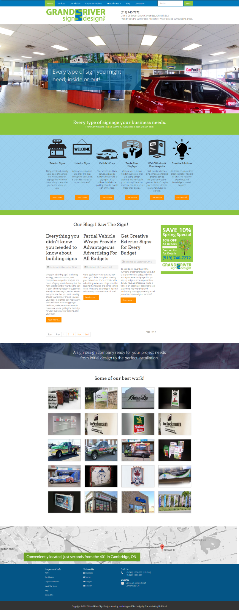 Original Grand River Sign Design website before redesign
